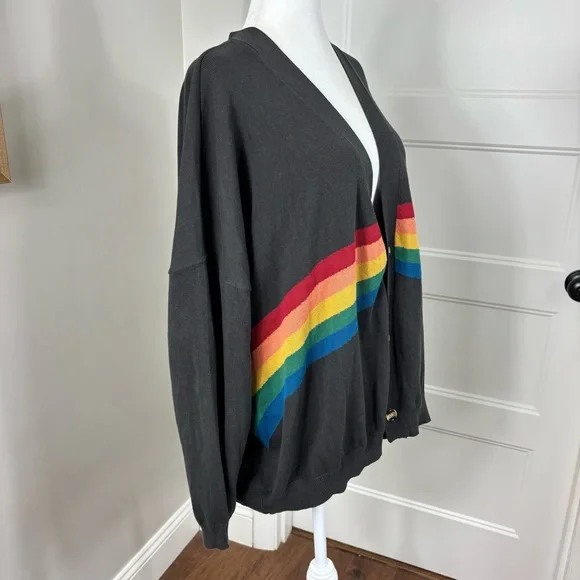 Natural Life Rainbow Grandpa Cardigan Size L/XL - Picture 2 of 5